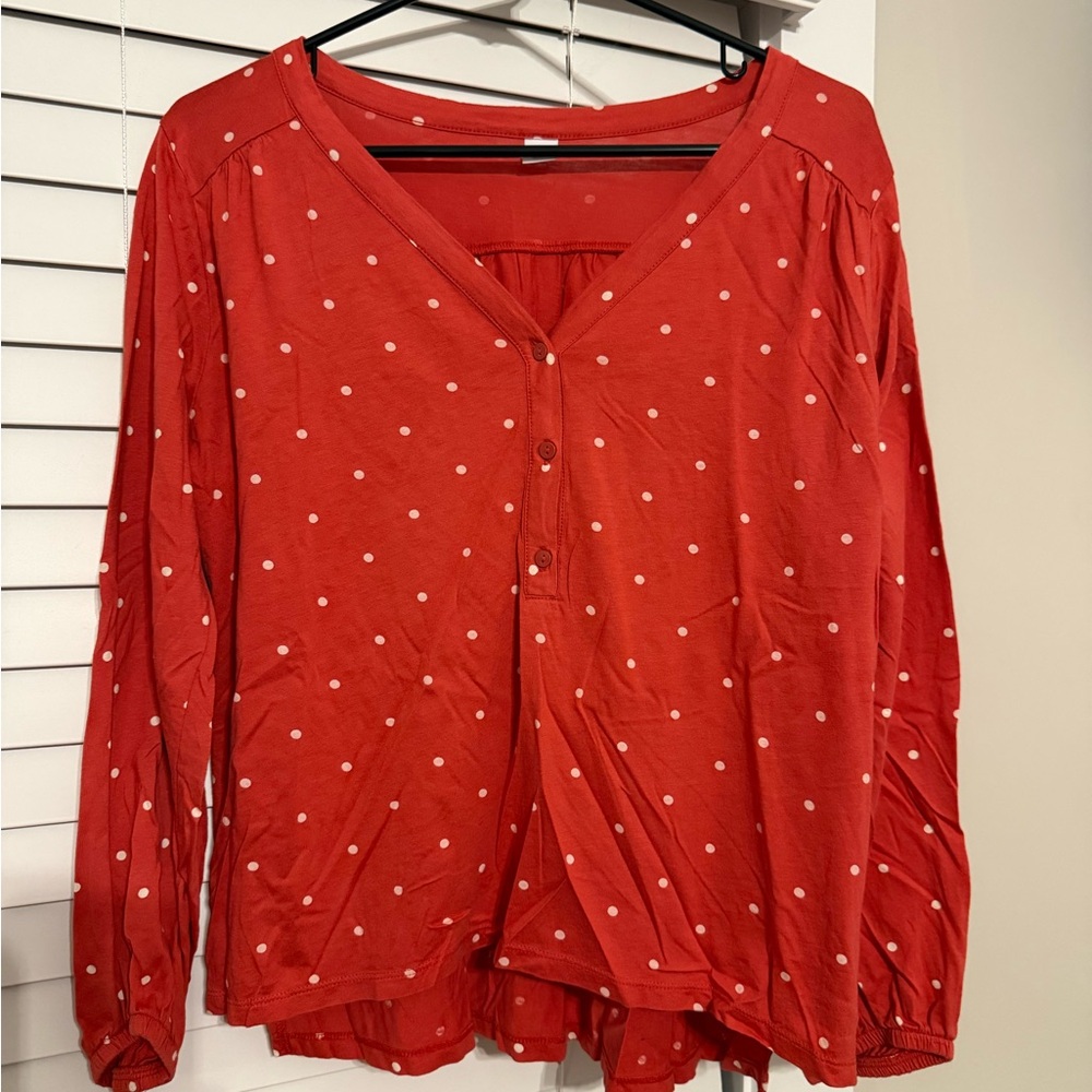 Flamingo Pink Polka Dot Women's Top
